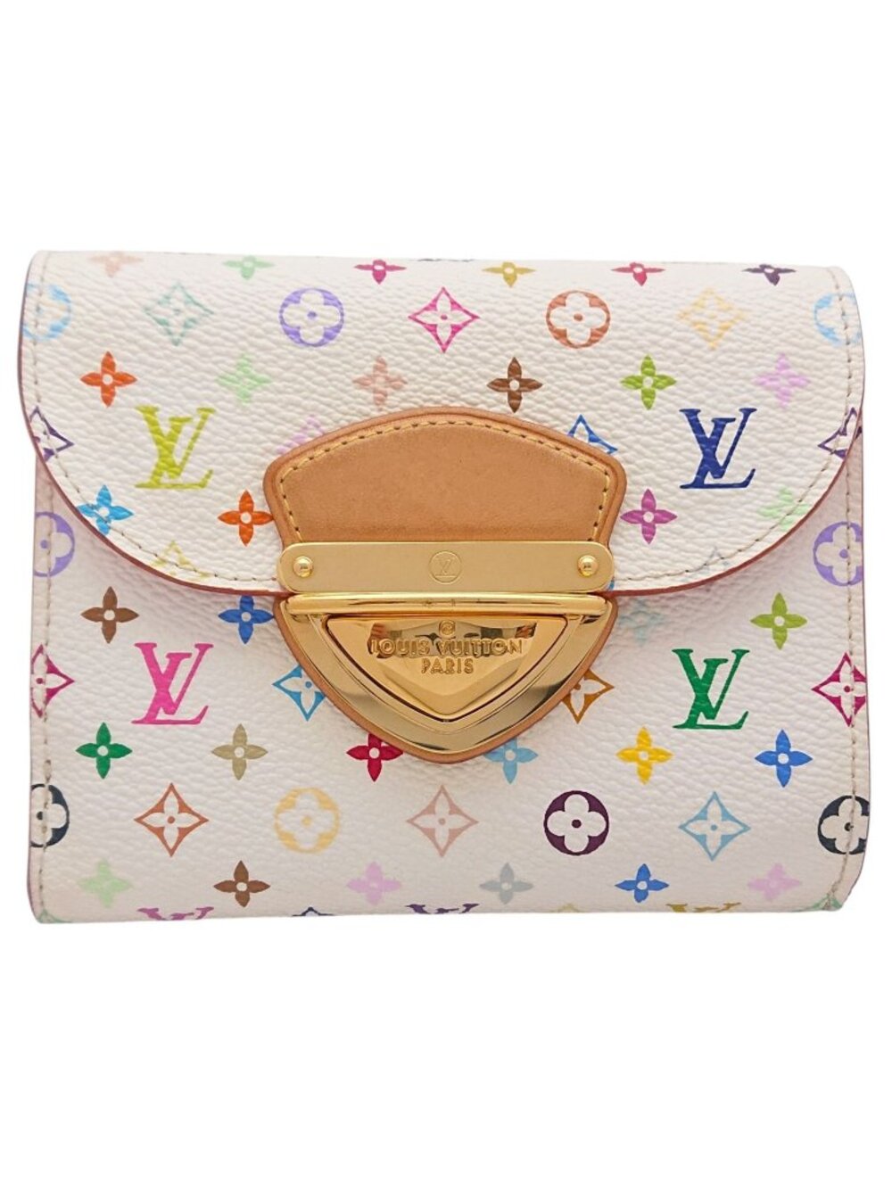 Louis Vuitton Portefeuille Joy Monogram Multicolor Blanc Orange Trifold Wallet